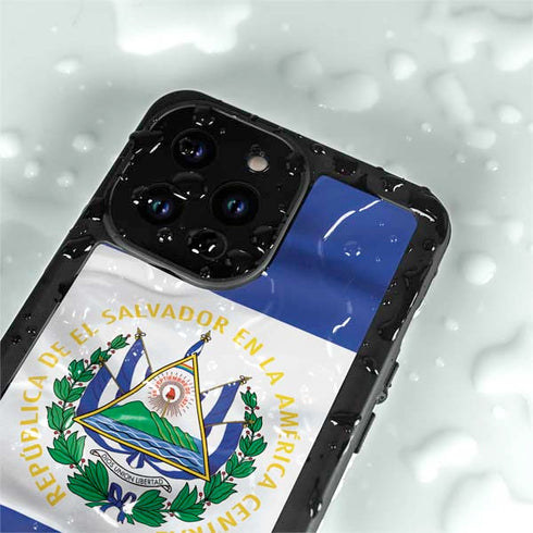 El Salvador Flag iPhone 14 Pro Max Waterproof Case